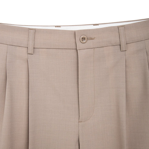 Benn Relaxed Light Wool Pleated Trouser